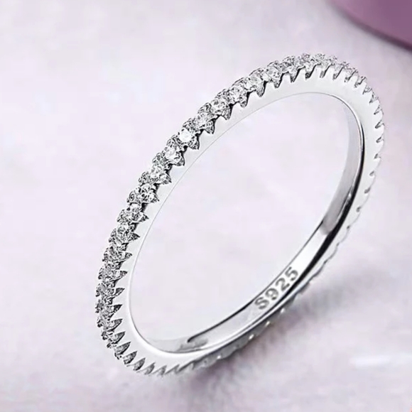 SET OF 3 Diamond Eternity Stackable Rings - Picture 6 of 6